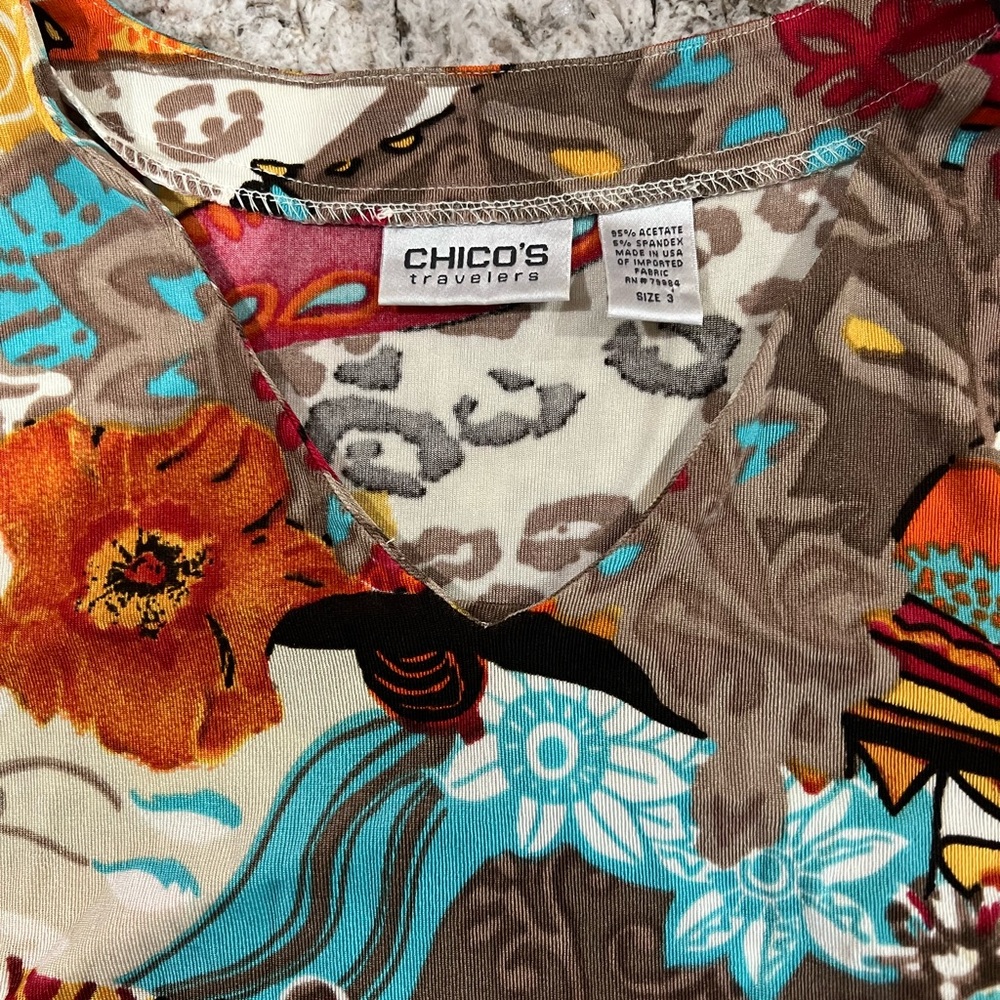 Chico's Travelers Multicolor Women's Top Size 3 (XL) JUST REDUCED!!!! - Picture 6 of 6